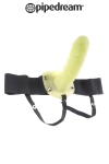 Gode-ceinture creux phosphorescent 15 cm Gode-ceinture creux phosphorescent 15 cm